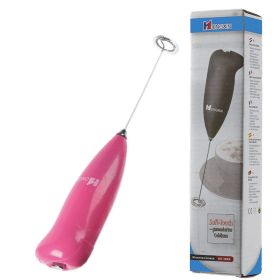 Handheld Electric Blender, 1pc, Stainless Steel, Egg Whisk; Coffee Milk Frother (Color: Pink)