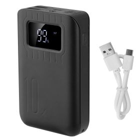 Portable Power Bank, External Battery Pack Charger, Dual USB, LCD Display Flashlight, USB Lightning Ports (Color: Black)