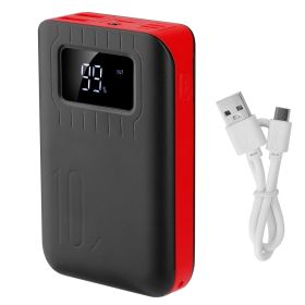 Portable Power Bank, External Battery Pack Charger, Dual USB, LCD Display Flashlight, USB Lightning Ports (Color: Red)