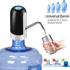 Water Bottle Pump 5 Gallon Water Bottle Dispenser USB Charging Automatic Drinking Water Pump (Colour: Black)