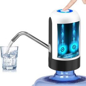 Water Bottle Pump 5 Gallon Water Bottle Dispenser USB Charging Automatic Drinking Water Pump (Colour: White)