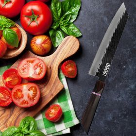 Japanese Chef Knife, 8 Inch, Hand Forged High Carbon Steel Kitchen Chef Knife With Ebony Handle (size: Chef)