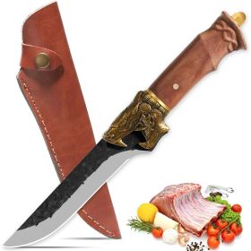 Boning Knife, Hand Forged Viking Hunting Knife, Dragon Head Handle And Leather Sheath, Unique Dragon Style (size: Boning Knife)