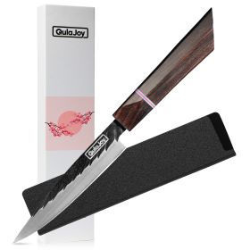 Japanese Chef Knife, 8 Inch, Hand Forged High Carbon Steel Kitchen Chef Knife With Ebony Handle (size: Utility)