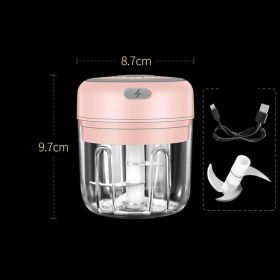 Small Cordless Jar Chopper, fits in kitchen drawer, Chopper And Salsa Maker,  non-slip grip Silicon base (Color: Pink)