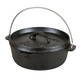 Dutch Oven, 1 QT, Cast Iron Pre-Seasoned,  Flat Bottom (Color: Black)