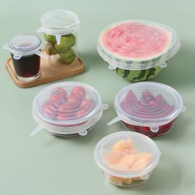 Stretchy Bowl Cup Lids, 6Pcs, Food Grade Silicone Cover, Fresh-keeping Bowl Cap, Reusable Wrap Storage (Num: 1 Set)