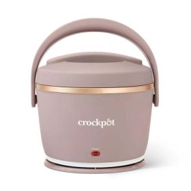 Lunch Crock, Food Warmer, Bowl, Lid, Handle, (6.6 L x 6.6 W x 6.4 H) Inches (Color: Sphinx Pink)