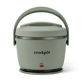 Lunch Crock, Food Warmer, Bowl, Lid, Handle, (6.6 L x 6.6 W x 6.4 H) Inches (Color: Moonshine Green)