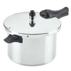 Pressure Cooker, 6-Quart, Aluminum, Stovetop , 15 PSI (Color: Silver)