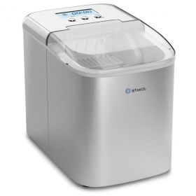 Ice Maker 26 lbs Countertop LCD Display  with Ice Scoop (Color: sliver)