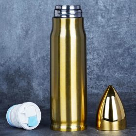 Bullet Tumbler, 17oz Stainless Steel (Color: Gold)