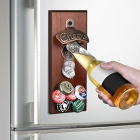 Wall Mounted Magnetic Beer Bottle Opener (Color: Antique Bronze)