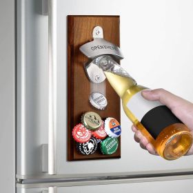 Wall Mounted Magnetic Beer Bottle Opener (Color: Silver)