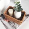 Wicker Basket, 3pcs Hand-Woven Rattan  Fruit Tea Snack Bread Basket, Cosmetic, Rectangular Storage Box