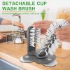 Glass Cleaning Brush, Sink Side Suction Mount,  Inner and Outer Brushes