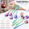 Flower Spoons, Decorative Shapes, 8Pcs Stainless Steel, Cute Spoons