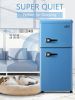 Compact Refrigerator,  CUTE RETRO PASTEL BLUE, 3.5Cu.Ft, Mini Fridge / Freezer, Antique Look, 2 Door