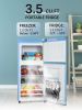 Compact Refrigerator,  CUTE RETRO PASTEL BLUE, 3.5Cu.Ft, Mini Fridge / Freezer, Antique Look, 2 Door